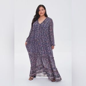 [NWOT] Forever21 Plus Size Chiffon Floral Maxi Dress Size:0X
